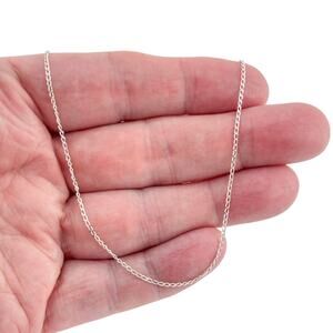 Vintage Sterling Silver 925 Curb Link Chain Necklace 18"